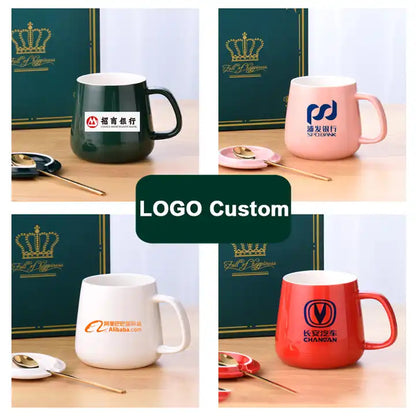 Ceramic Coffee Mug with Temperature-Controlled Warmer Pad & Customizable Logo