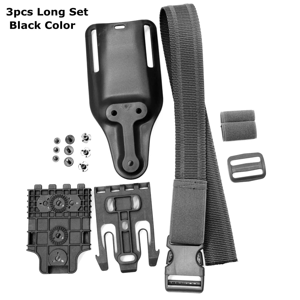 Anti-Slip Elastic Drop Leg Holster Strap - Thigh Strap with QLS 19 22 Mid-Low Belt Loop for Glock SIG, Gun Holster Accessory