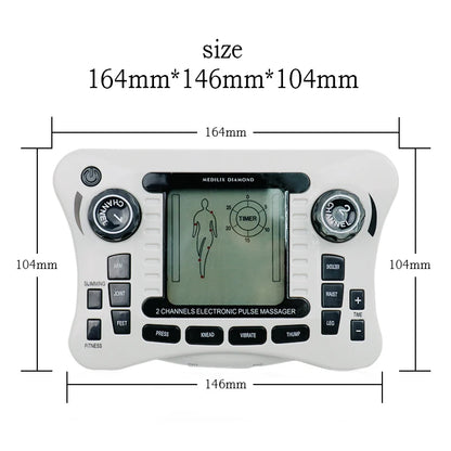 12 Modes Electrical TENS Pulse Massager: EMS Muscle Stimulator for Acupuncture & Physiotherapy - Digital Frequency Fat Burner Machine