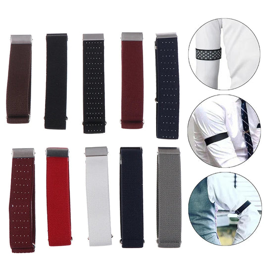 1 Pair Elegant Anti-Slip Elastic Armband Sleeves – Bartender Cuff Holder & Arm Warmers, 2.5cm Groom Garter Gift