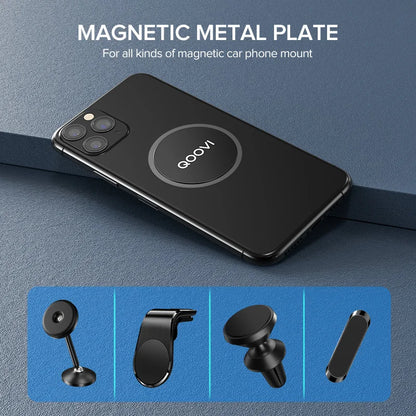 Universal Magnetic Metal Plates for Car Phone Holders – Iron Sheet Disk Stickers for Mobile Magnet Mounts, Available in 1pc or 6pcs Lot