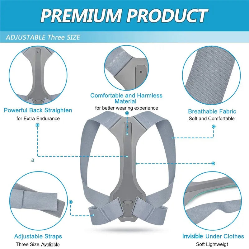 Adjustable Posture Corrector: Upper Posture Brace for Men and Women - Provides Shoulder, Neck, and Back Pain Relief