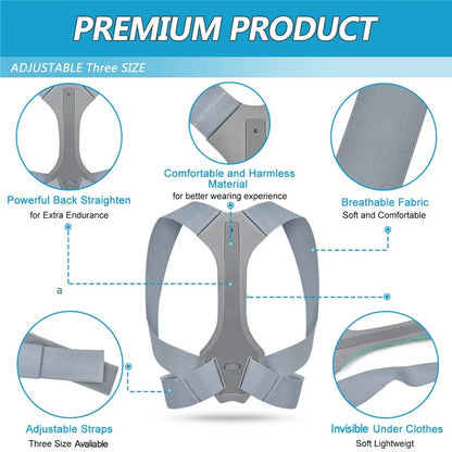 Adjustable Posture Corrector: Upper Posture Brace for Men and Women - Provides Shoulder, Neck, and Back Pain Relief