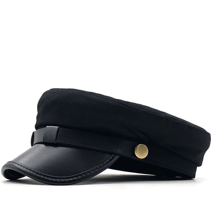 2020 Unisex Flat Beret Cap - Red and Black Navy Hat, Hot Sale Street Style, Suitable for Men and Women