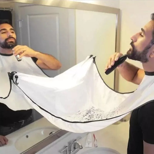 Beard Catcher Cape - Shaving Apron and Adult Bib for Men - Perfect Hairdresser Gift for a Clean Shave