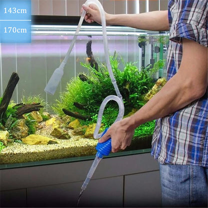 Aquarium Siphon Fish Tank Syphon: Semi-Automatic Vacuum Cleaner Pump - Acuario Accessories for Gravel Water Filter & Water Change