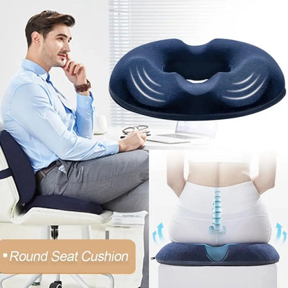 Comfort Donut Seat Cushion - Memory Foam for Hemorrhoid Relief, Tailbone Support, Anti-Hemorrhoid Massage Pillow for Car and Office