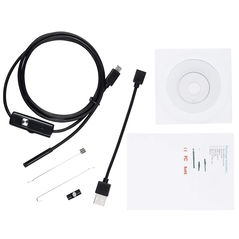 7.0/5.5MM IP67 Waterproof Endoscope Camera: Flexible USB Inspection Borescope with 6 LEDs for Android, Phone, and PC