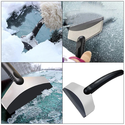 Stainless Steel Car Ice Scraper and Snow Shovel - Windshield Snow Removal Tool for Winter Car Accessories