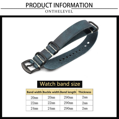 Vintage Coffee Brown Leather Watchband - 20mm, 22mm, and 24mm Replacement Strap for Men and Women