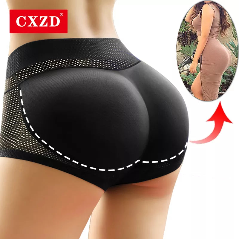 Women's Padded Push-Up Panties: Butt Lifter Shaper with Fake Ass Buttocks Hip Pads - Invisible Control Briefs Underwear