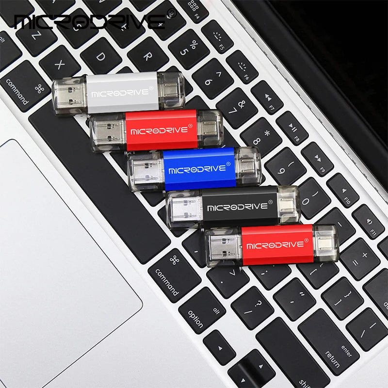 Type C USB Flash Drive OTG 2-in-1 - USB 2.0 and Micro USB Pen Drive, Available in 128GB, 64GB, 32GB, 16GB, 8GB, 4GB