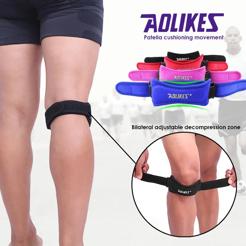 Adjustable Knee Patellar Tendon Support Strap - 1PCS Knee Support Brace Pads for Running, Basketball, Outdoor Sports