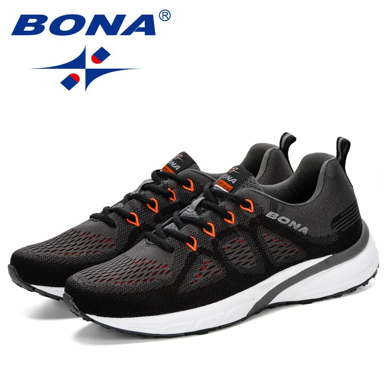 BONA Men's Sneakers – Lightweight Sport Mesh Trainers, Running Shoes, Outdoor Athletic Footwear