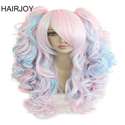 HAIRJOY Women’s 70cm Long Blue and Pink Mixed Wavy Braided Ponytails Synthetic Party Cosplay Wig - 30 Colors Available