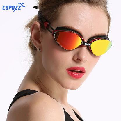 COPOZZ Professional Swimming Goggles - Anti-Fog, UV Protection, Adjustable Waterproof Swim Eyewear for Men and Women