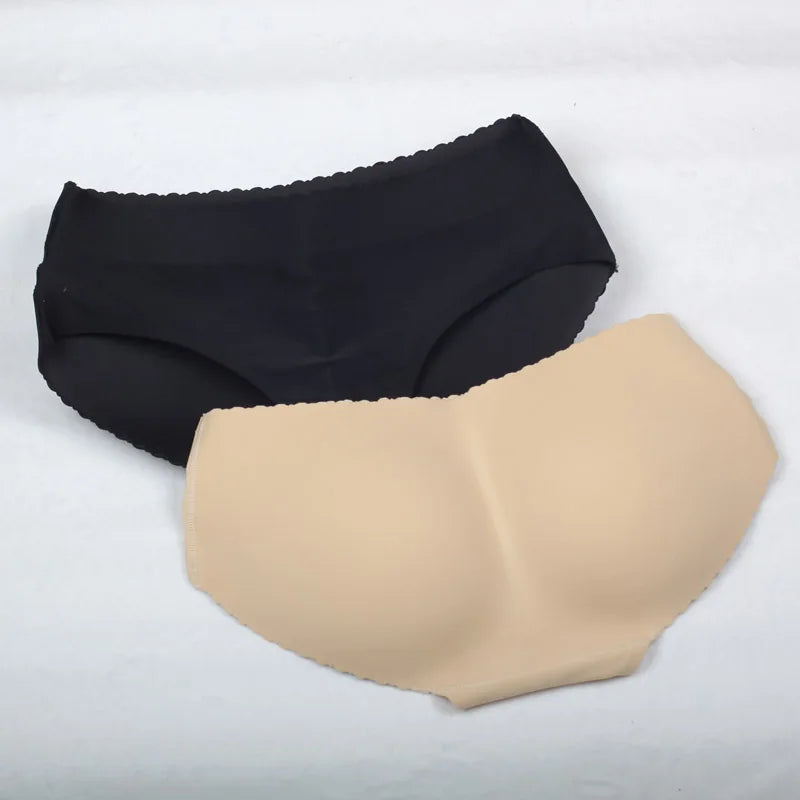 S-XL Low Waist Padded Butt Lifter Panties - Sexy Hip Enhancer Push-Up Underwear for Women - Seamless Buttocks Padding