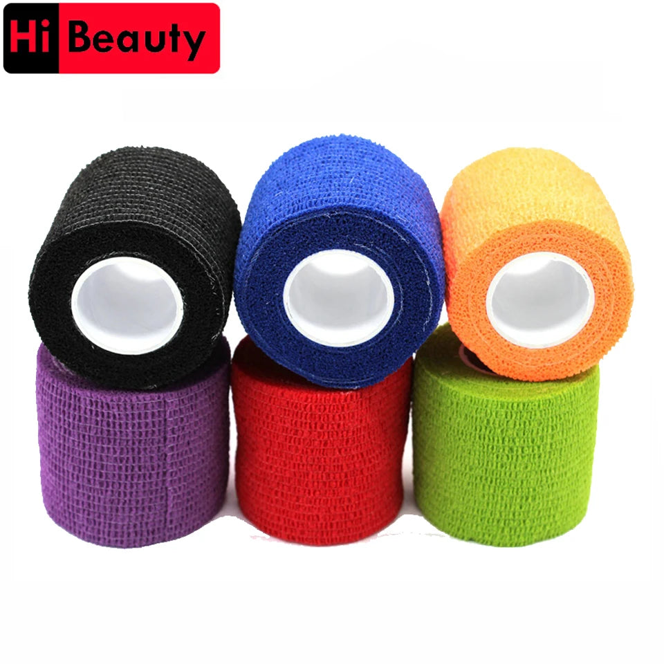 Disposable Self-Adhesive Elastic Bandage - 5cm x 450cm Flex Tape for Tattoo Grip Handle, Elbow Support, and Tatu Accessories