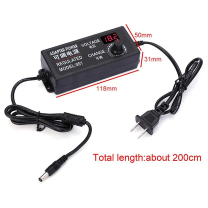 Adjustable AC to DC Power Supply - Universal 8 Pin Adapter (3V to 24V, 3A to 5A) | 48W, 60W, 72W