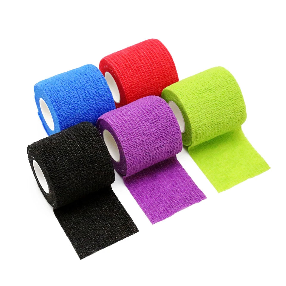 Disposable Self-Adhesive Elastic Bandage - 5cm x 450cm Flex Tape for Tattoo Grip Handle, Elbow Support, and Tatu Accessories