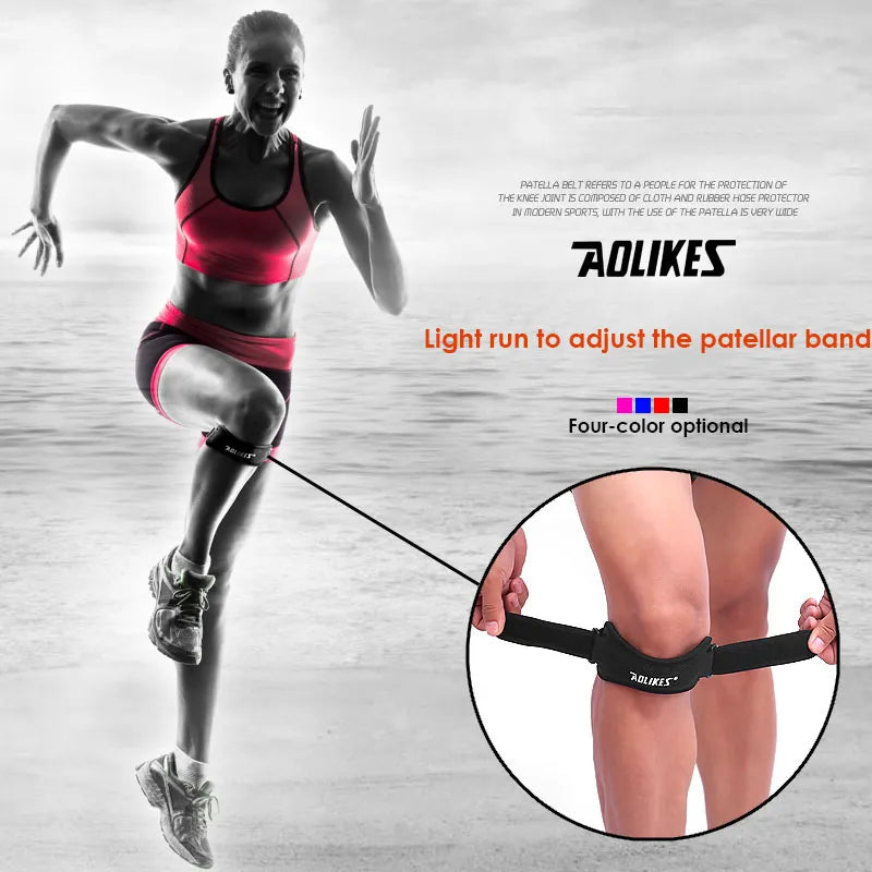 Adjustable Knee Patellar Tendon Support Strap - 1PCS Knee Support Brace Pads for Running, Basketball, Outdoor Sports