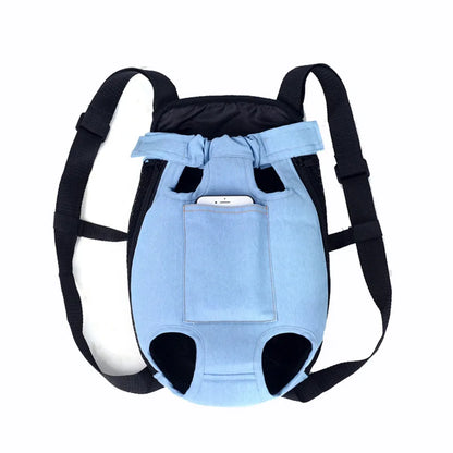 Denim Pet Dog Backpack: Outdoor Travel Carrier Bag for Small Dogs, Cats - Puppy Kedi Carrying Bags