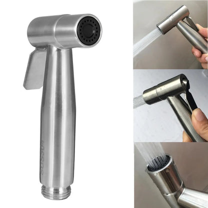 Premium Stainless Steel Bathroom Bidet Sprayer - Small Pressure Shattaf with Shower Head for Flushing and Cleaning, Model 0714-1