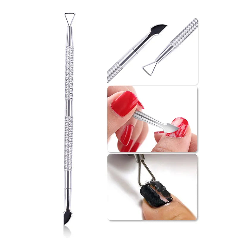 Double-ended Stainless Steel Cuticle Pusher - Dead Skin Remover for Pedicure and Manicure, Nail Art Cleaner Care Tool