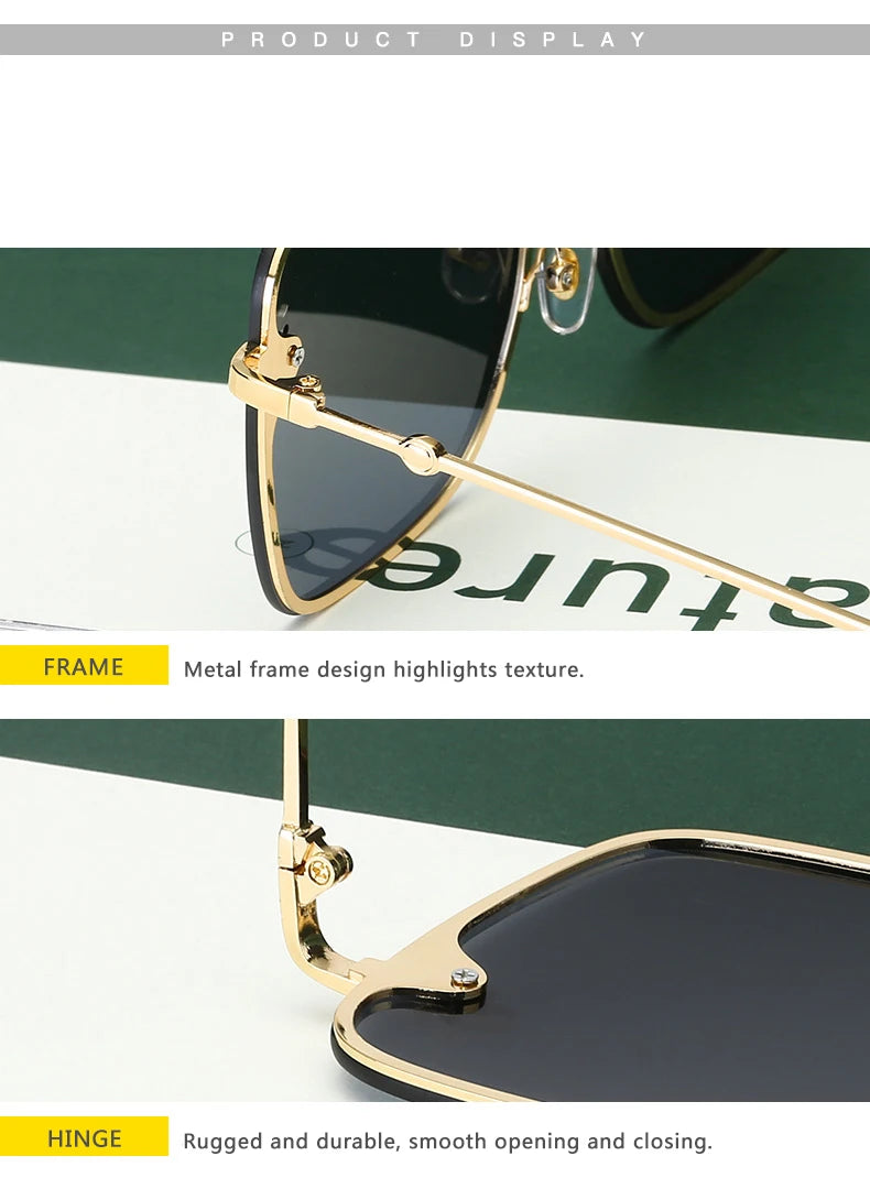 New Fashion Lady Oversize Rimless Square Bee Sunglasses: Women Men Small Gradient Sun Glasses, Female UV400