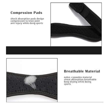 1 Piece Knee Patellar Tendon Support Brace | Adjustable Shock Absorption Compression Knee Pad Sleeve for Basketball