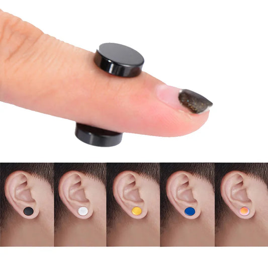 6/8/10/12 mm Magnetic Health Earrings – Popular Non-Piercing Ear Studs for Men, Women, and Kids, Punk Style