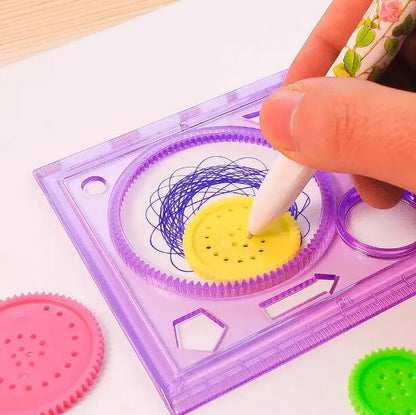 Multi-Function Spirograph Painting Puzzle: Children's Drawing Plastic Ruler - Enhance Early Skills and Creativity, Perfect for Start Work Ability GYH