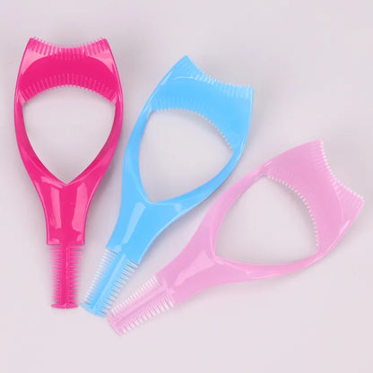 3-in-1 Eyelash Makeup Tools: Mascara Shield Guide, Curler, and Comb - Perfect Cosmetics Curve Applicator for Stunning Lashes