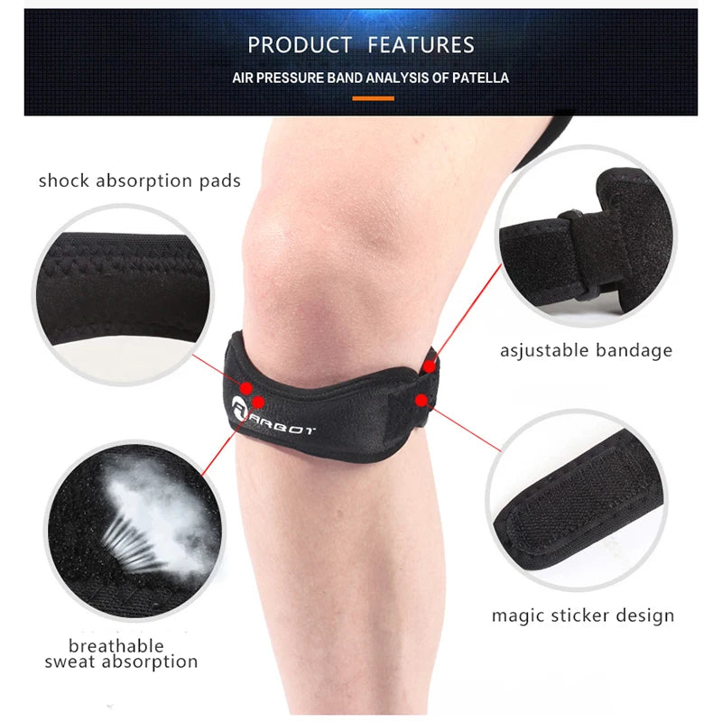 1 Piece Knee Patellar Tendon Support Brace | Adjustable Shock Absorption Compression Knee Pad Sleeve for Basketball