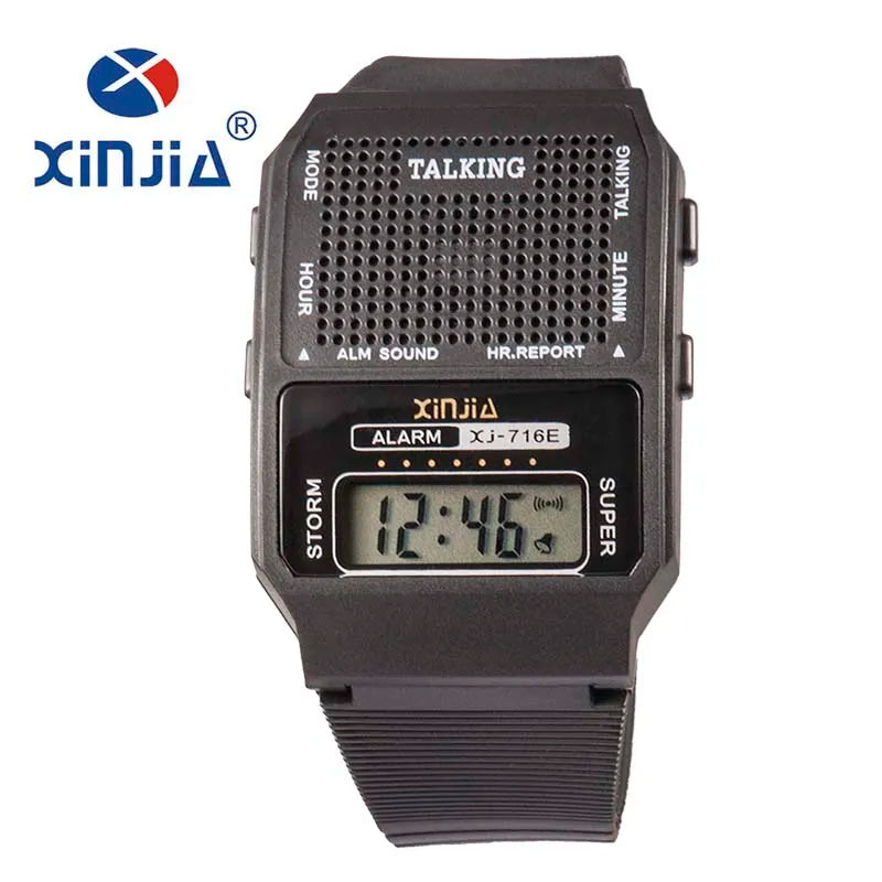 Talking Watch for the Blind and Elderly – Digital Sports Wristwatch with Spanish and Portuguese Voice for Men and Women