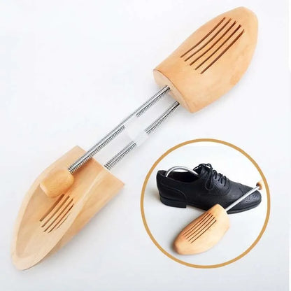 Adjustable Wooden Shoe Trees - Unisex High-Grade Spring Shoe Stretchers for Maintaining Shape and Preventing Distortion