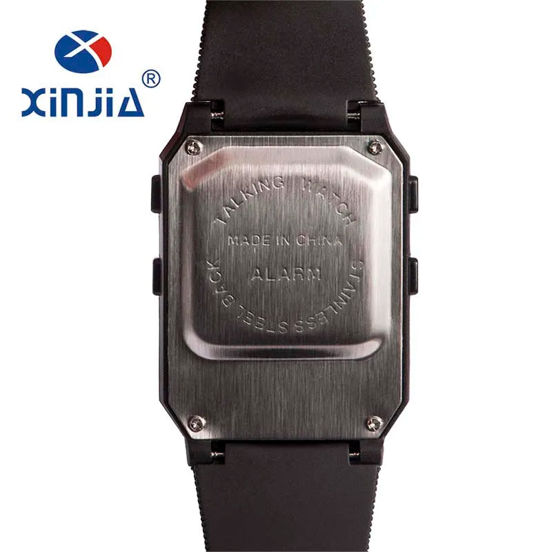 Talking Watch for the Blind and Elderly – Digital Sports Wristwatch with Spanish and Portuguese Voice for Men and Women