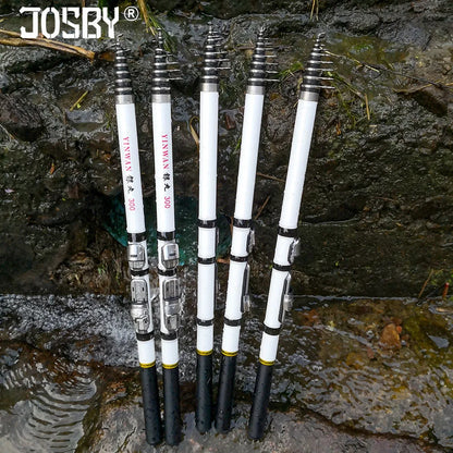 Telescopic Rock Fishing Rod - Spinning Fly Carp Feeder Carbon Fiber Pesca - Mini Travel Rod with Reel Seat (3M, 2.7M, 2.4M, 2.1M, 1.8M, 1.5M)