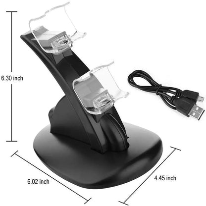 LED Dual USB Controller Charger Dock - Charging Stand Station Cradle for Sony Playstation 4 (PS4/PS4 Pro/PS4 Slim) Controller