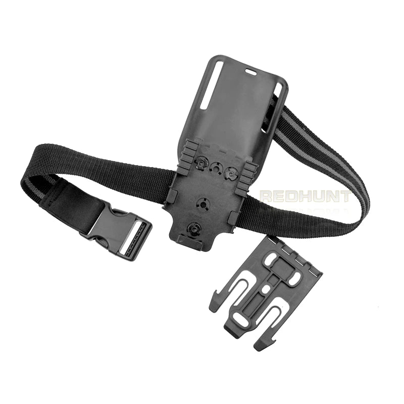 Anti-Slip Elastic Drop Leg Holster Strap - Thigh Strap with QLS 19 22 Mid-Low Belt Loop for Glock SIG, Gun Holster Accessory