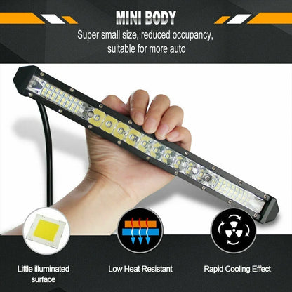 Slim Spot Flood LED Light Bar - 12V/24V Off-Road Work Light for Car, 4x4, Truck, ATV, SUV, Boat