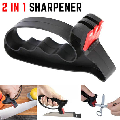 2-in-1 Professional Handheld Sharpener - Sharpen Scissors and Blades with Ease - Essential Kitchen Knife Accessories