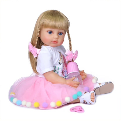 NPK 50CM Full Body Soft Silicone Reborn Toddler Baby Girl Doll - Popular Sweet Face, Birthday & Christmas Gift, High-Quality