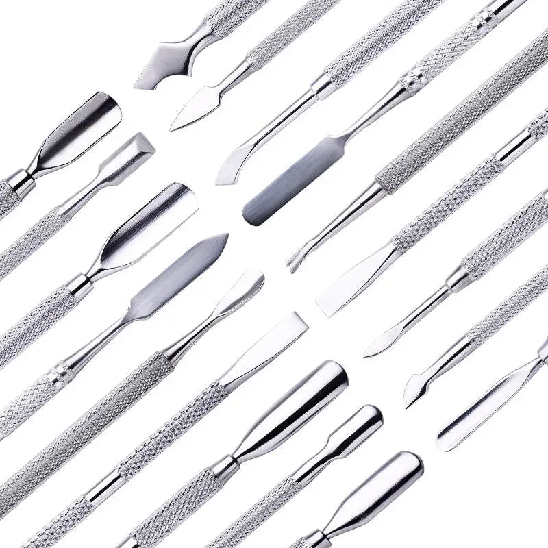 Double-ended Stainless Steel Cuticle Pusher - Dead Skin Remover for Pedicure and Manicure, Nail Art Cleaner Care Tool