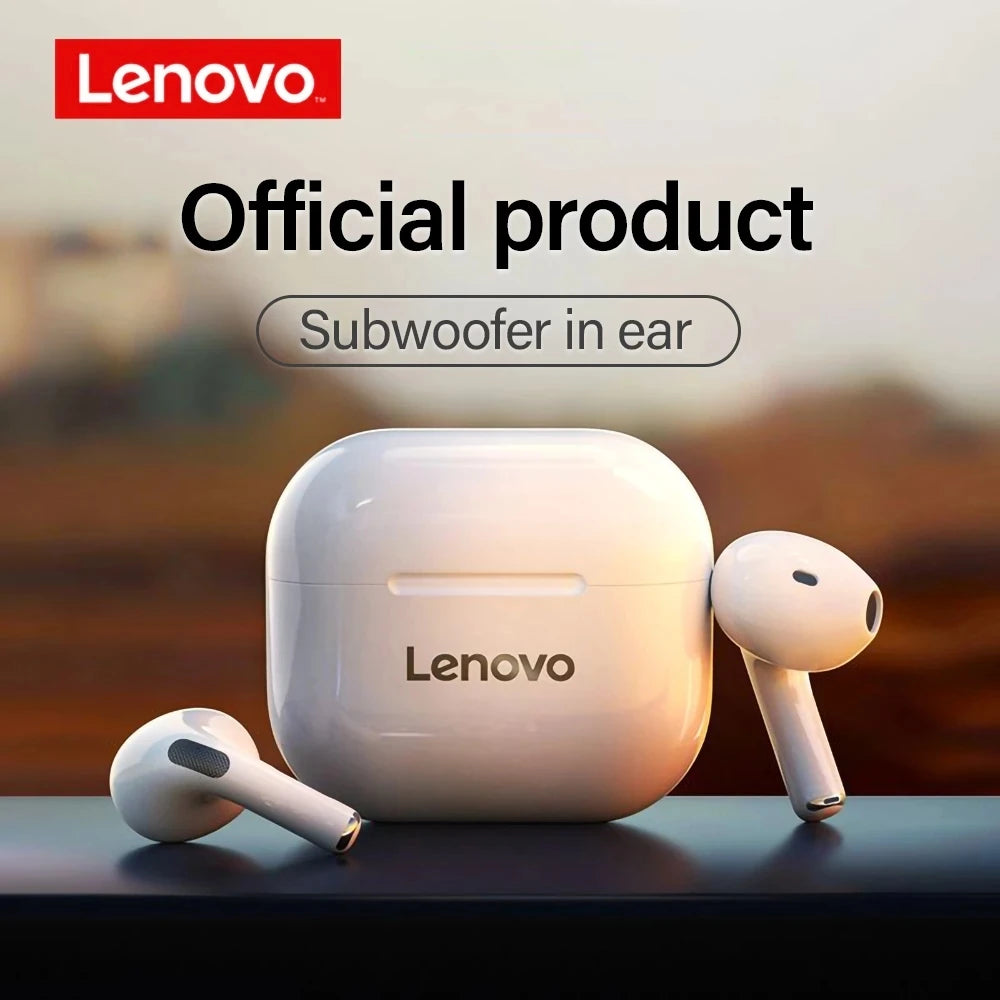 Lenovo LP40 TWS Wireless Headphones - Bluetooth Touch Control Sports Earbuds, Stereo Headset for Android and iOS Phones