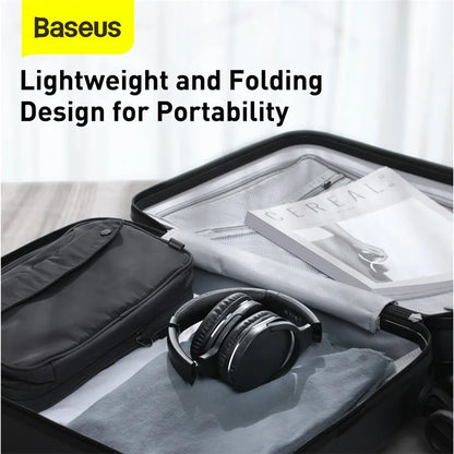 Baseus D02 Pro Wireless Bluetooth Headphones - HiFi Stereo, Foldable Sport Headset with Audio Cable for iPhone and Tablet