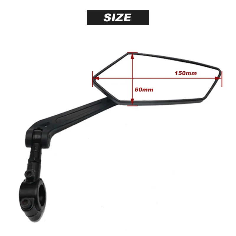 Bicycle Rear View Mirror - Clear Wide Range Back Sight Rearview Reflector, Adjustable Handlebar Left Right Mirror for Bike Cycling