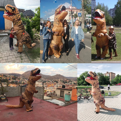 Inflatable T-Rex Tyrannosaurus Dinosaur Costume: Child & Adult Role-Playing Fancy Dress for Halloween Mascot Party Apparel