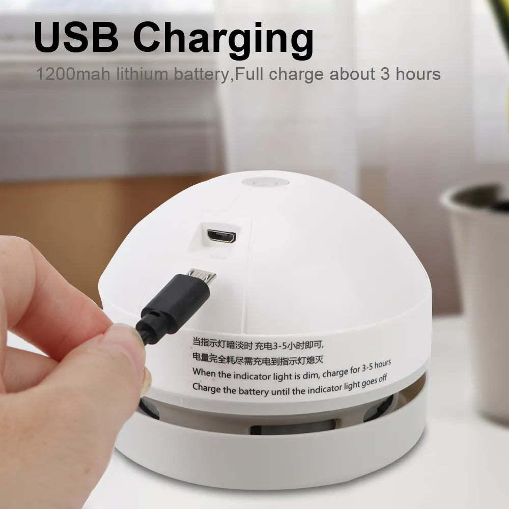 Mini USB Desk Vacuum Cleaner with Clean Brush - Home and Office Table Sweeper for a Tidy Workspace