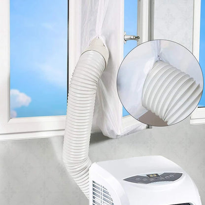 Portable Air Conditioner Window Seal - 400cm Flexible Cloth Plate with Zip & Adhesive Fastening - AirLock Seal